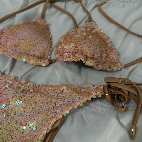 Sequin Bikini Set - Beige - Picture 4 of 6